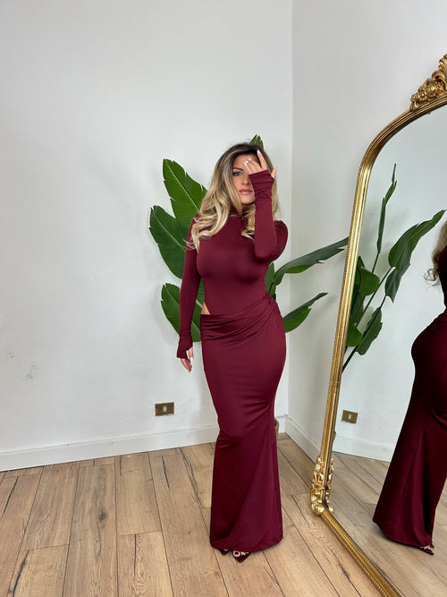 Abito Carlotta bordeaux