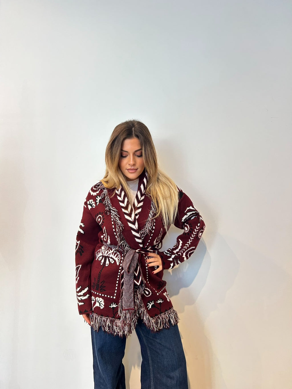 Pre order cardigan Cervinia bordeaux