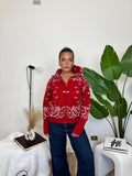 Cardigan ZIP BANDANA - rosso