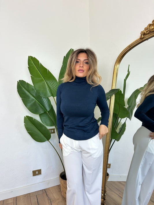 Pullover a maniche lunghe blu