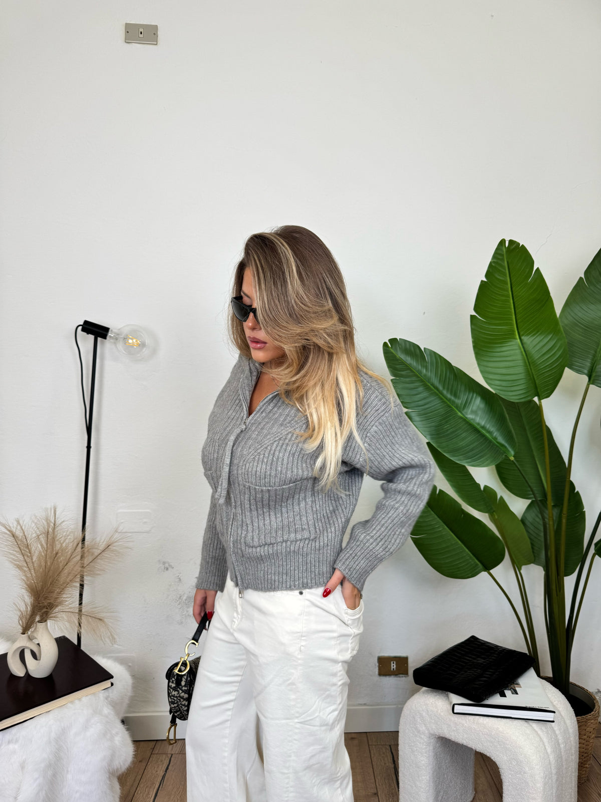 Maglione COZY-grigio