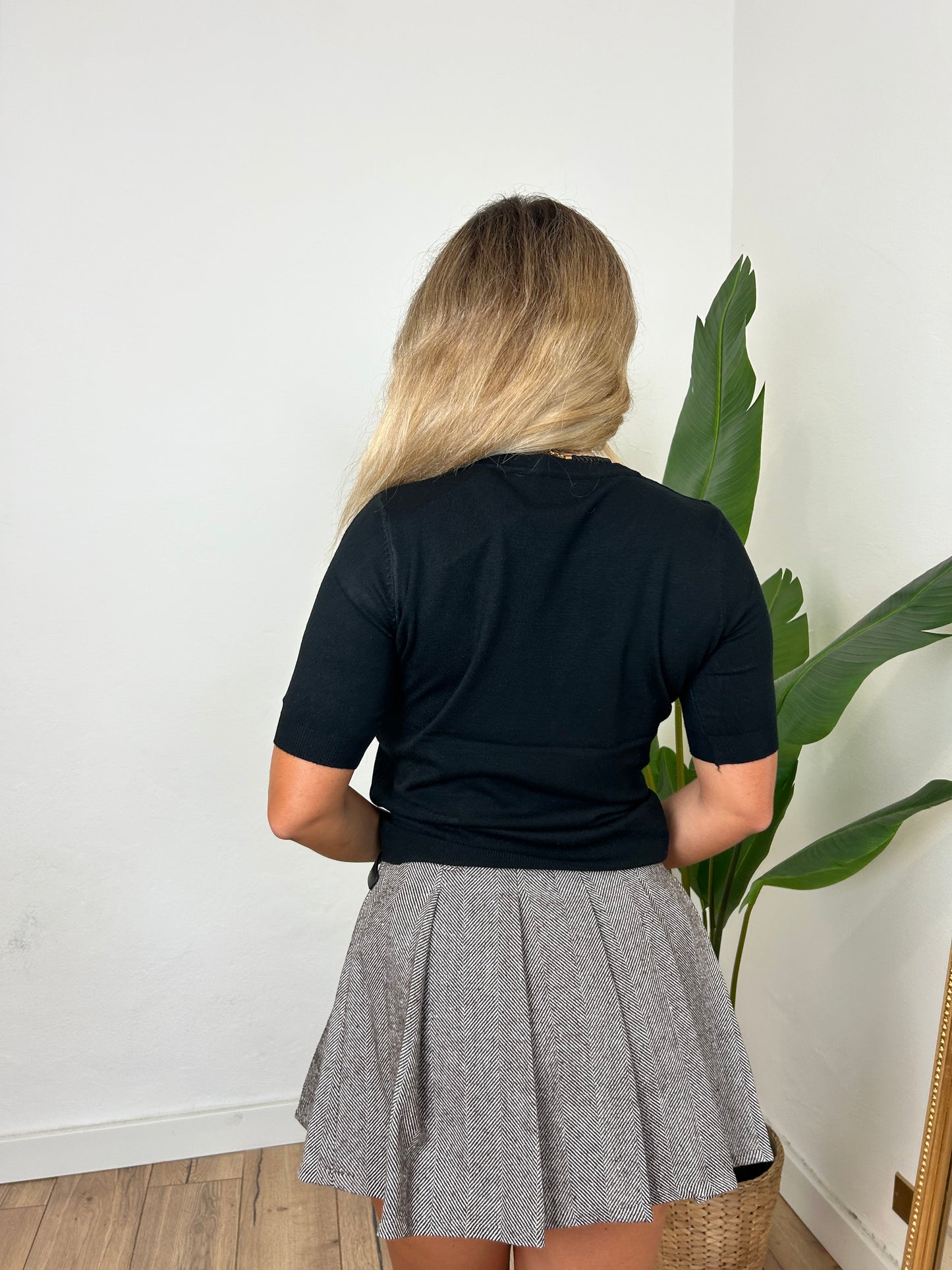 Pullover a maniche corte nero
