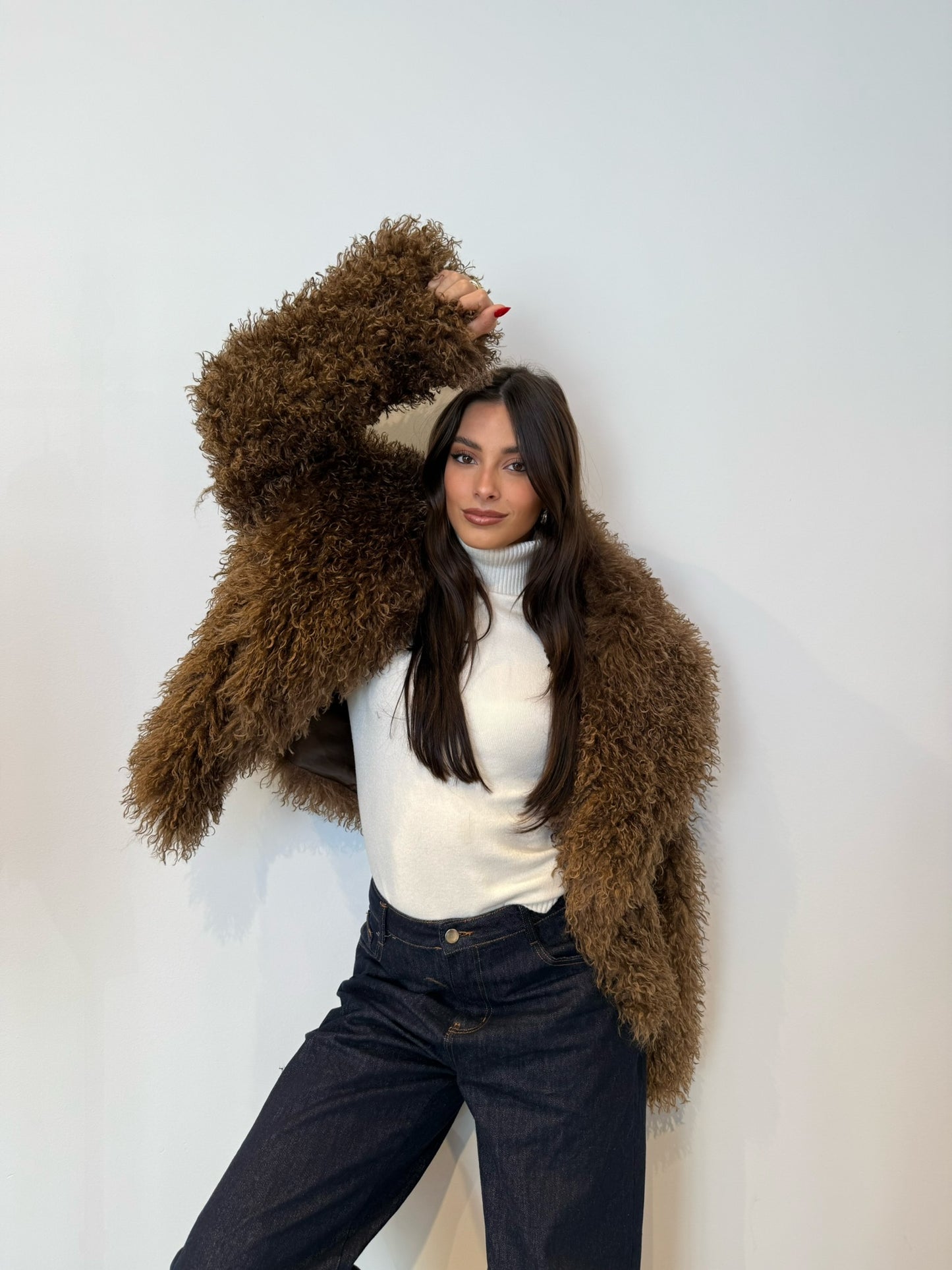 Eco Pelliccia Mongolia marrone