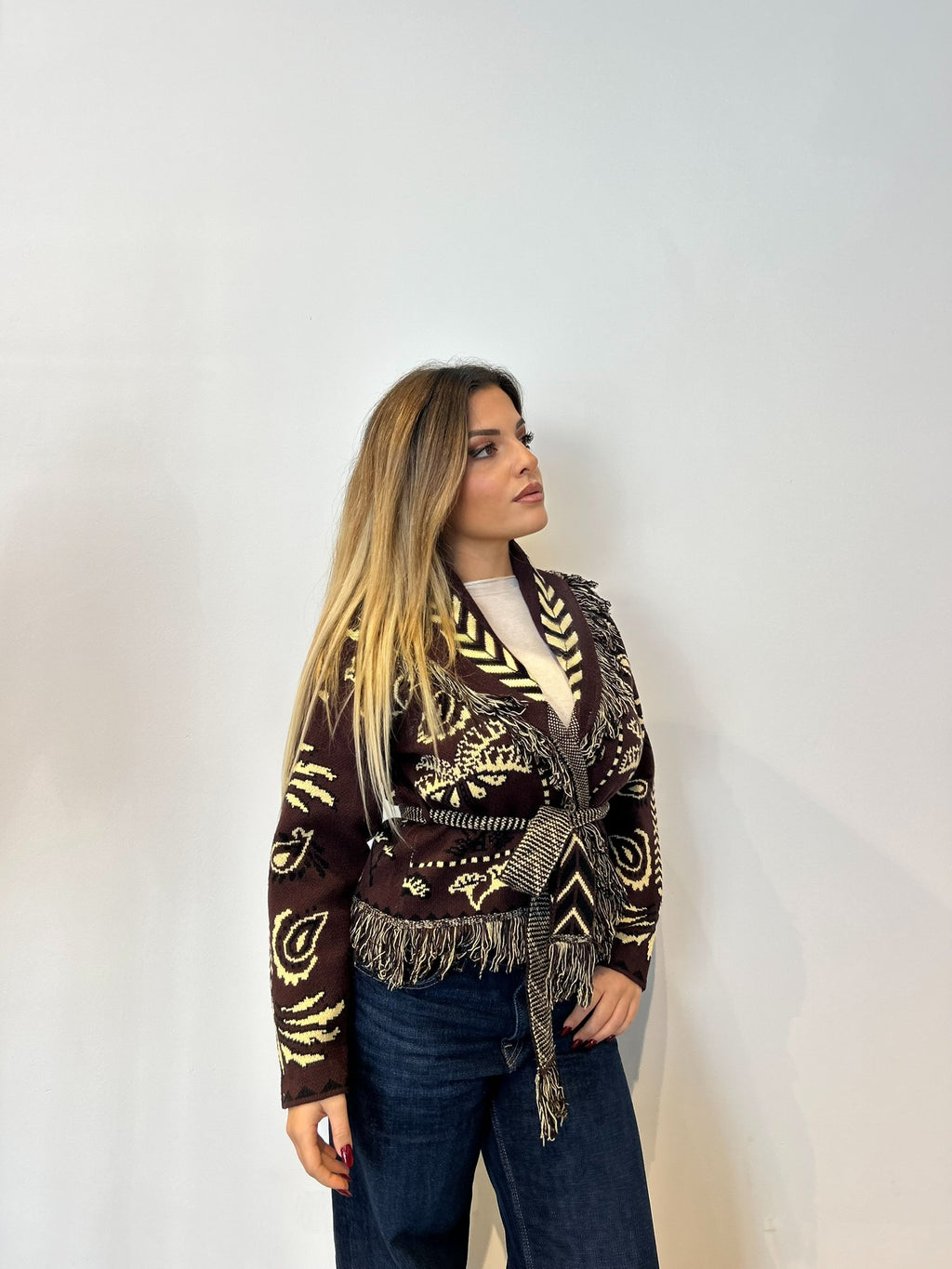 Pre order cardigan Cervinia corto marrone