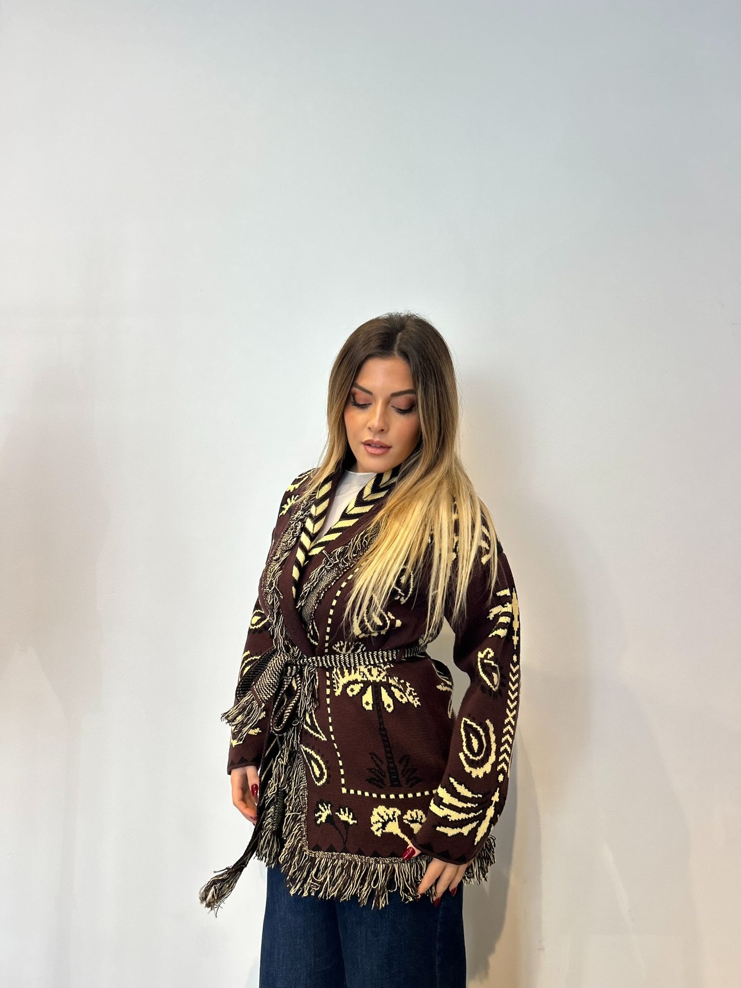 Pre order cardigan Cervinia marrone