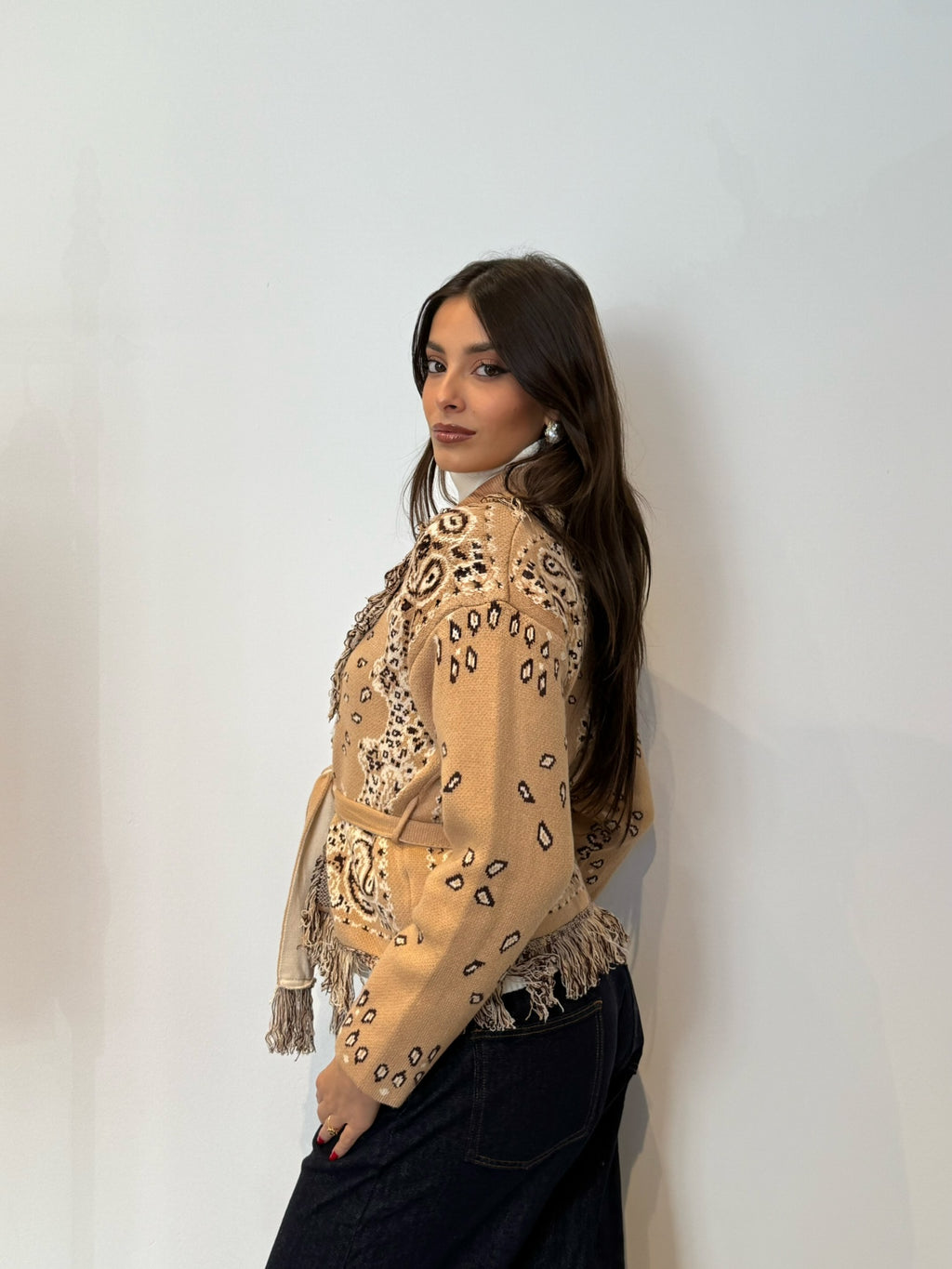 Pre order Cardigan St. Moritz corto cammello