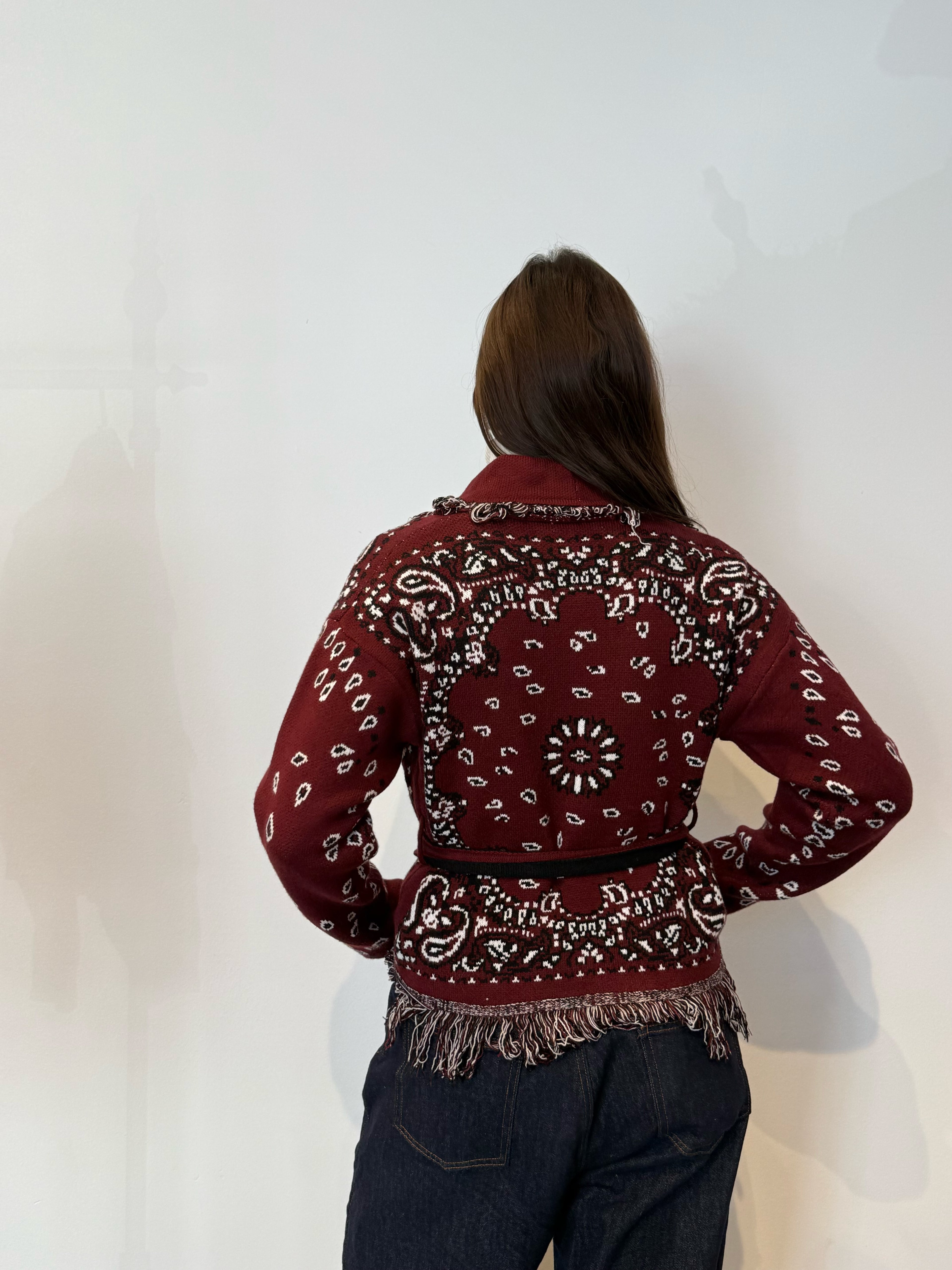 Pre order cardigan St.Moritz corto bordeaux