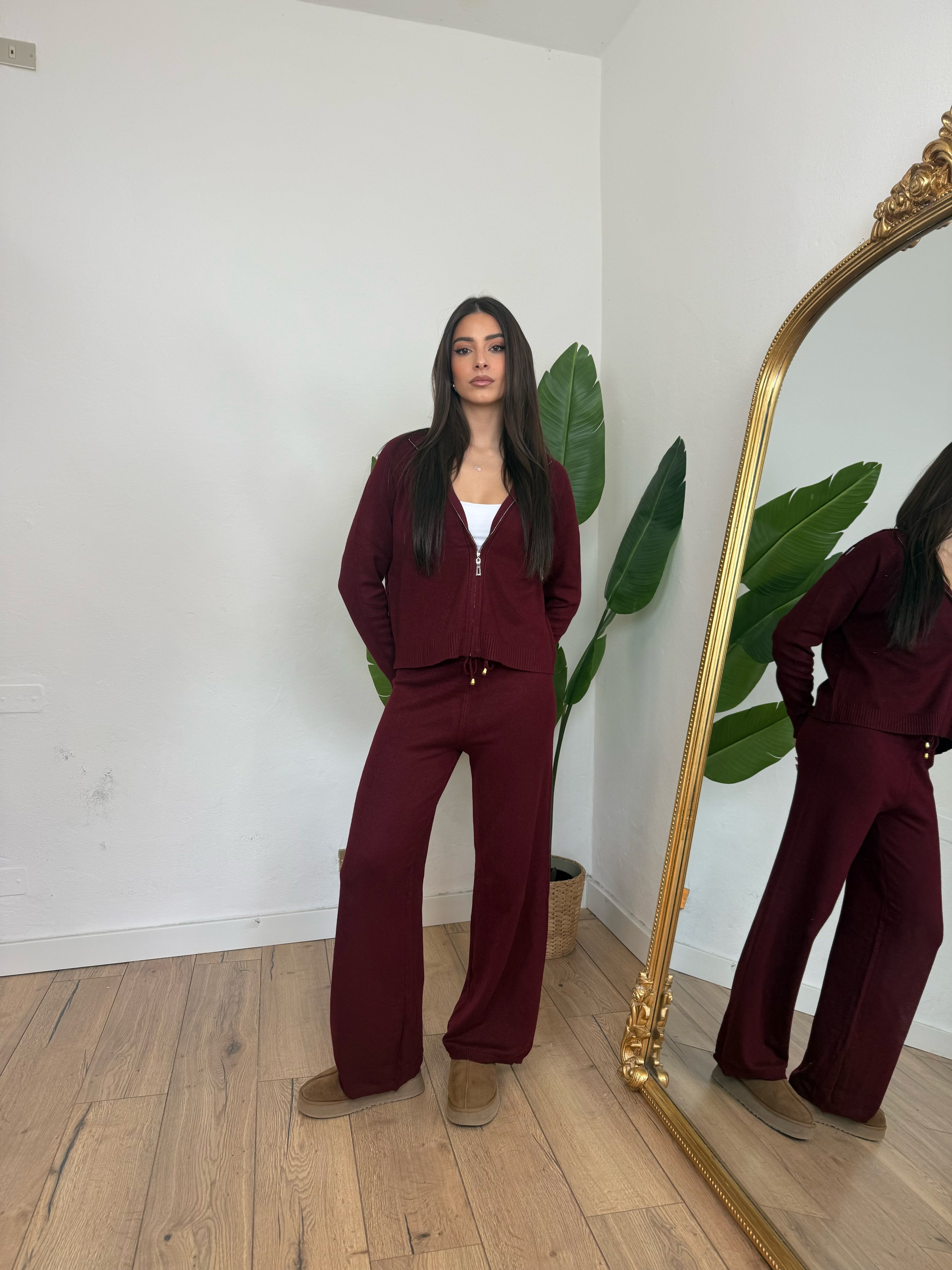 Coordinato Zip bordeaux
