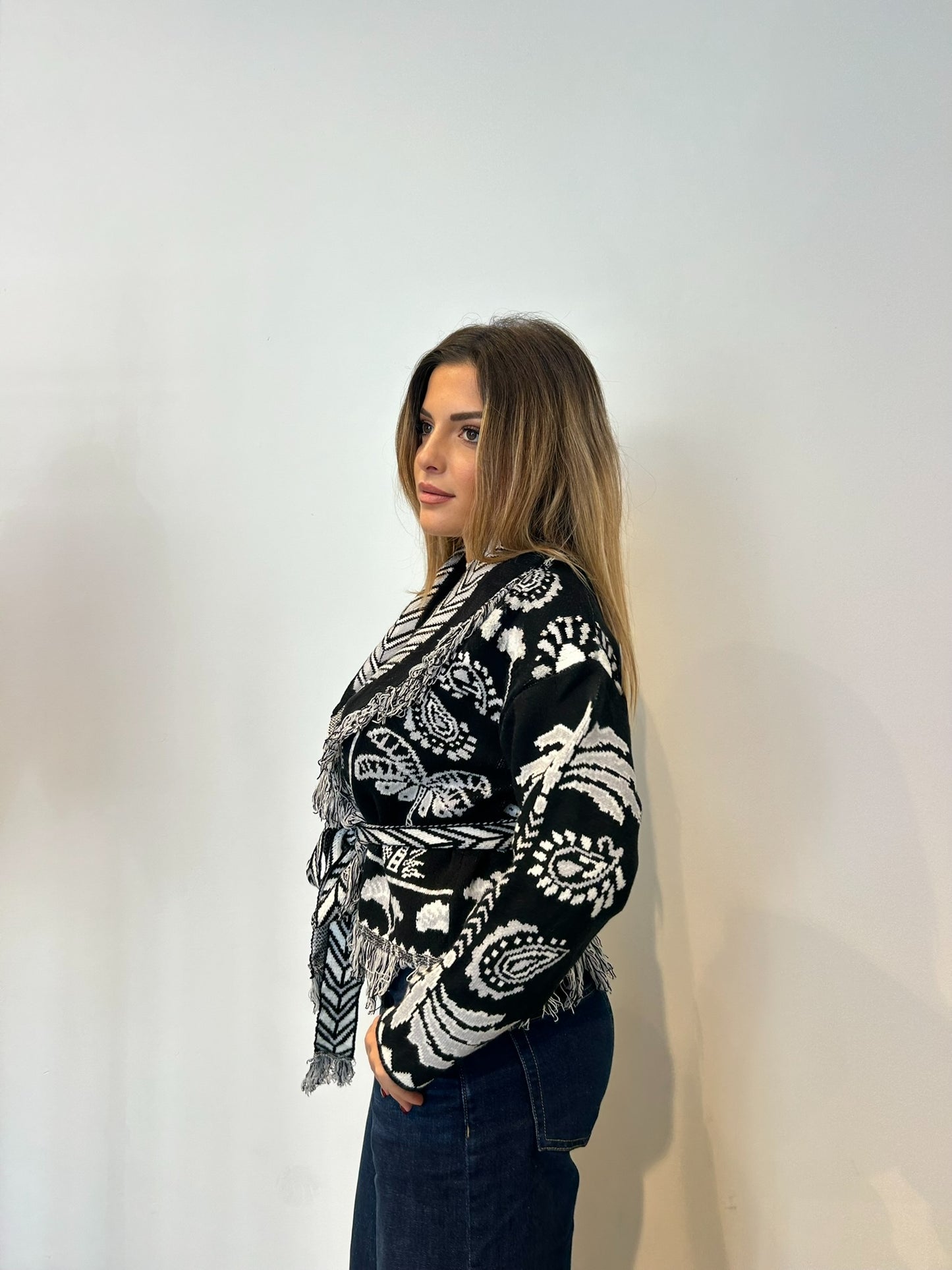 Pre order cardigan Cervinia corto nero