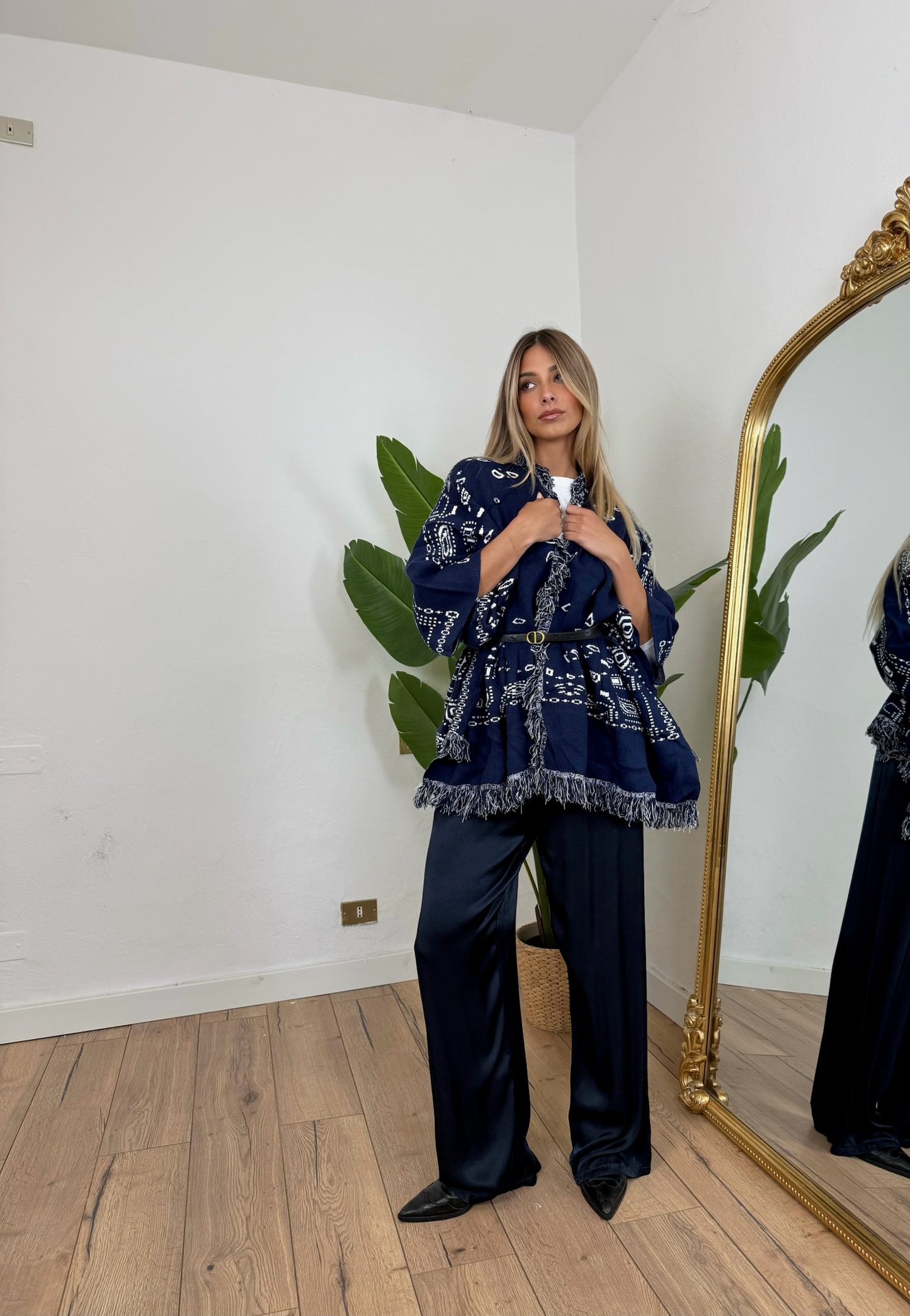 Pre order poncho bandana blu