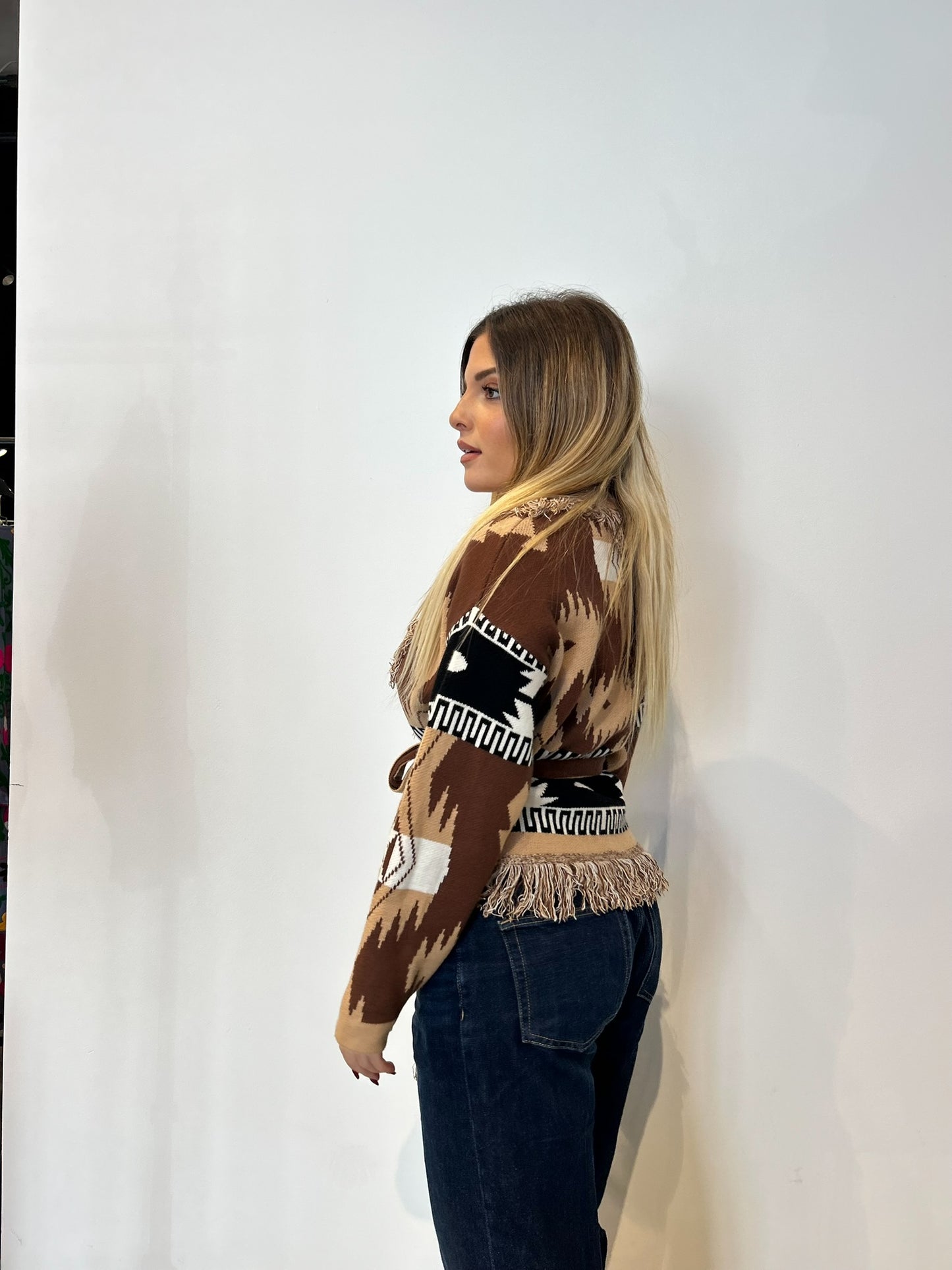 Pre order cardigan Madrid corto marrone