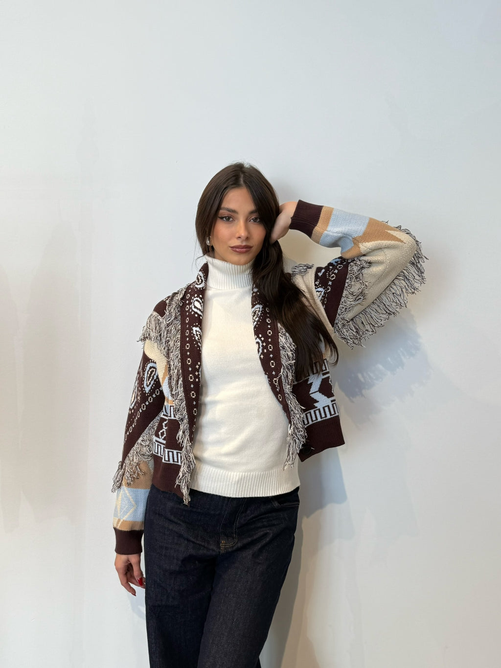 Pre order cardigan Tokyo corto marrone