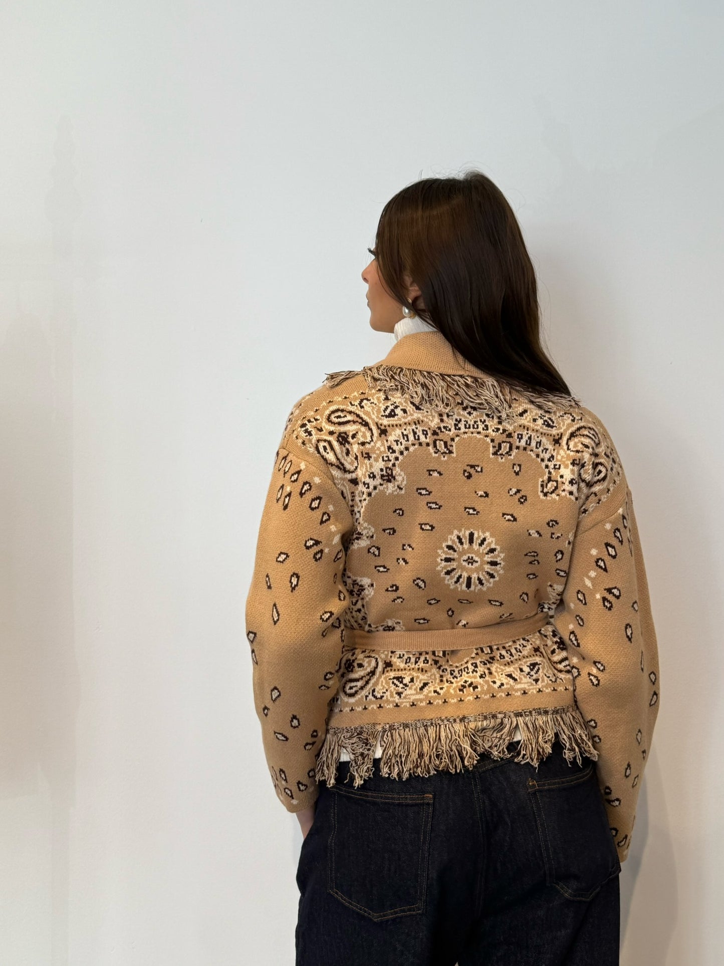 Pre order Cardigan St. Moritz corto cammello