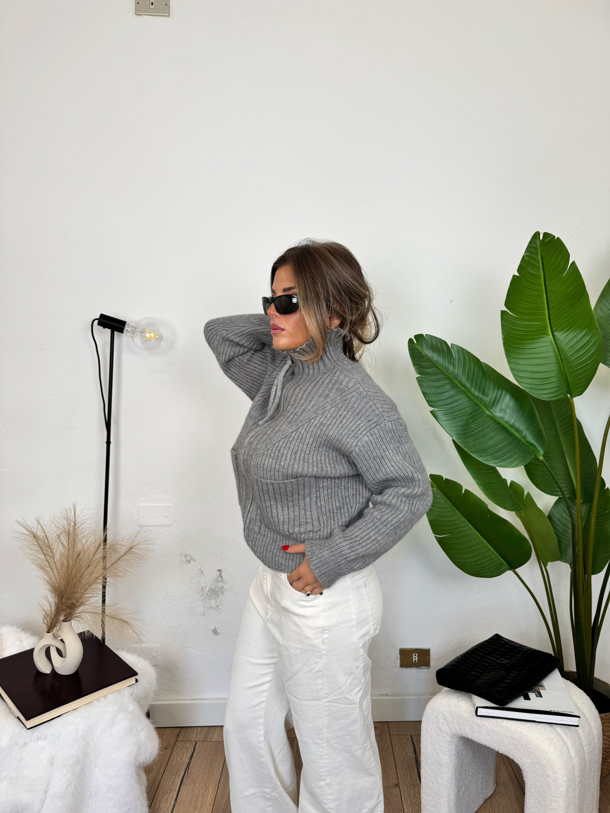 Maglione COZY-grigio