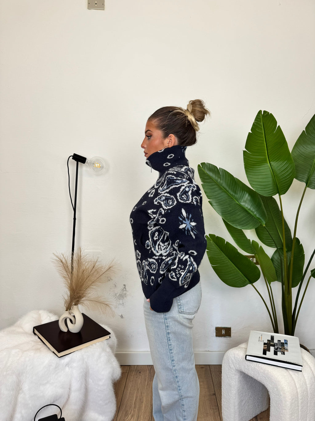 Cardigan ZIP BANDANA - blu
