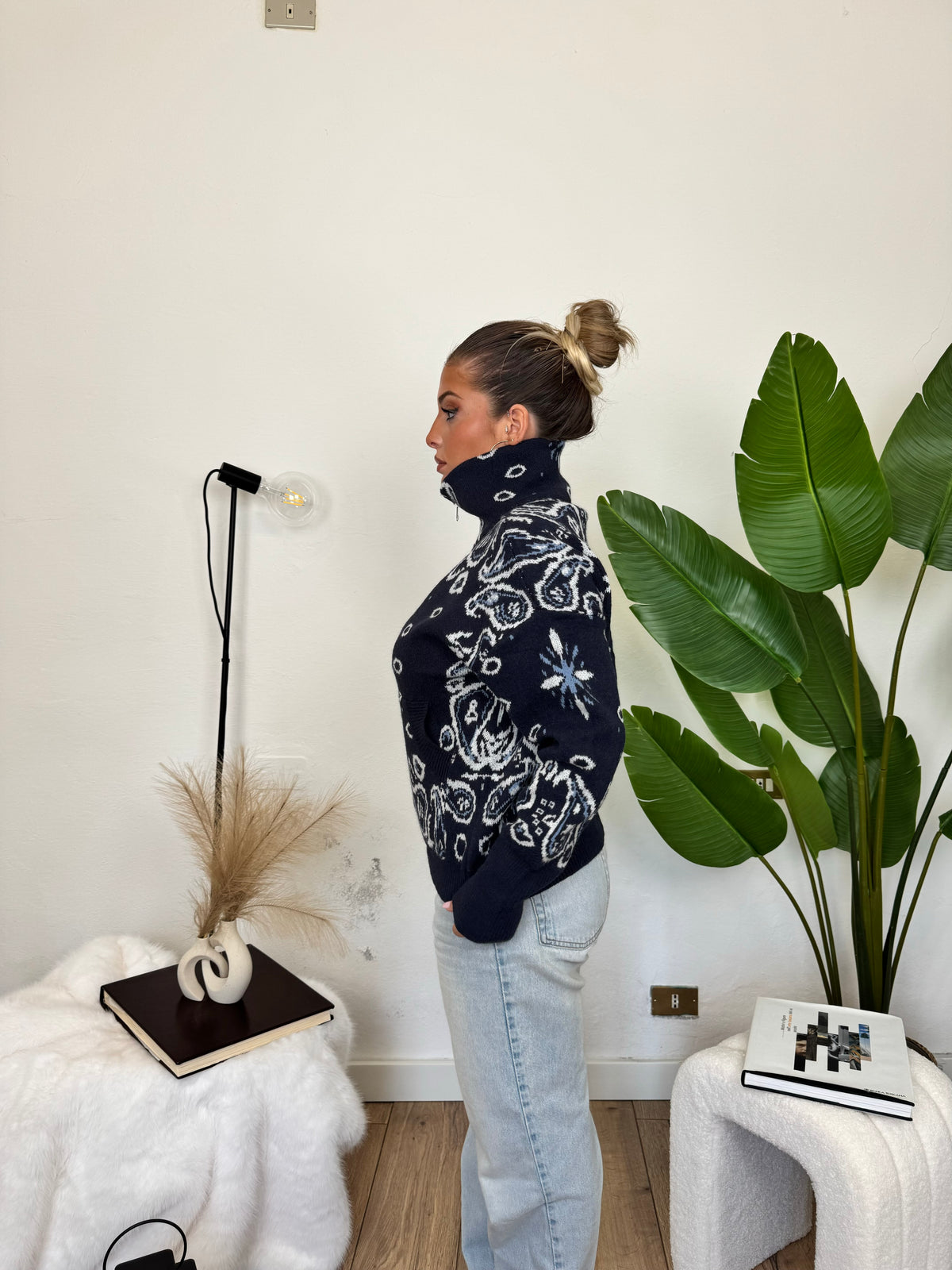 Cardigan ZIP BANDANA - blu