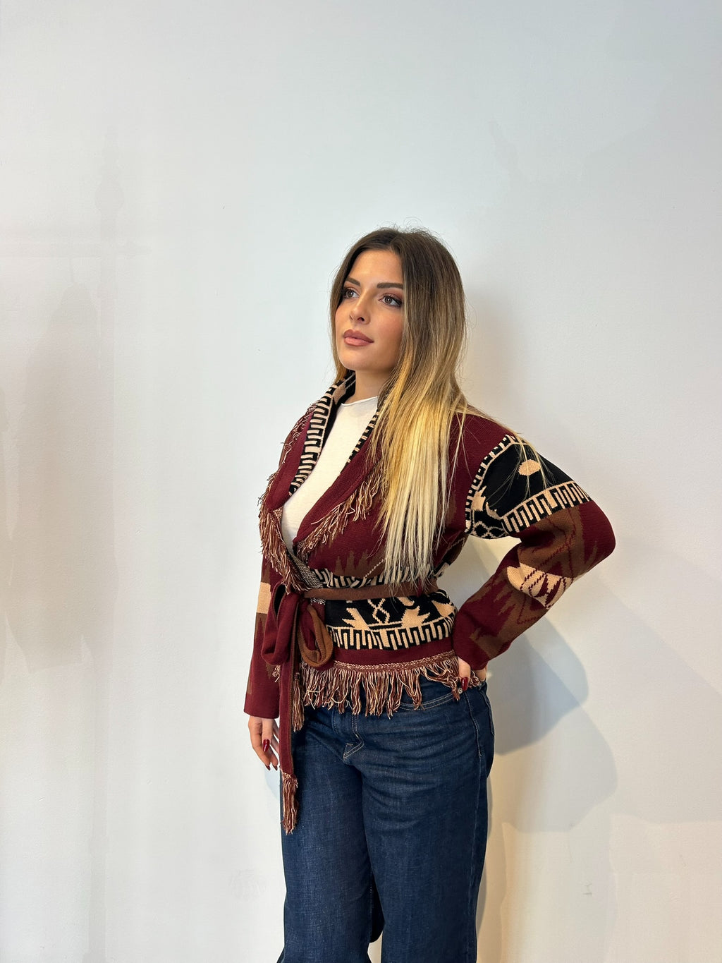 Pre order cardigan Madrid corto marrone