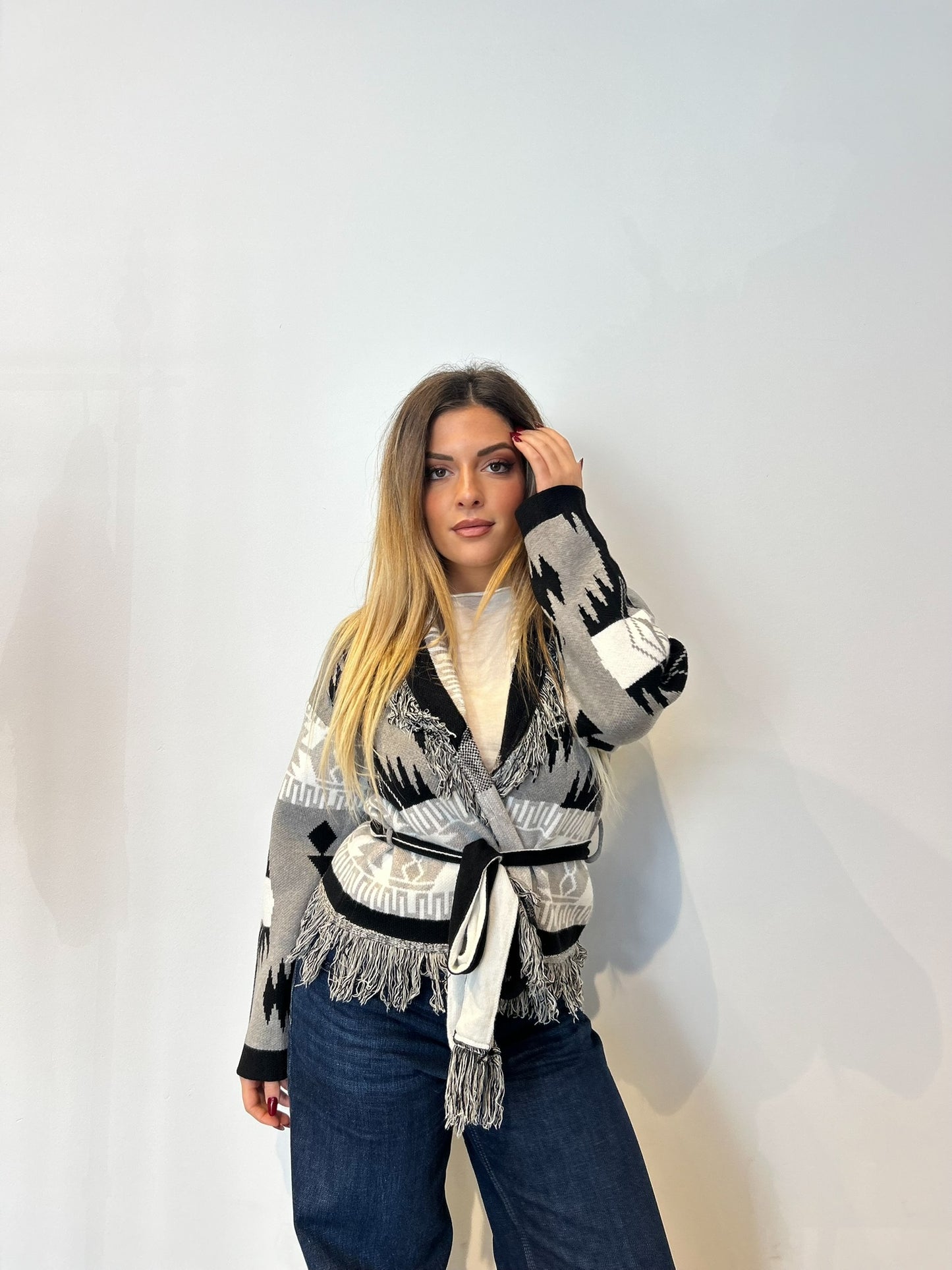 Pre order cardigan Madrid corto grigio