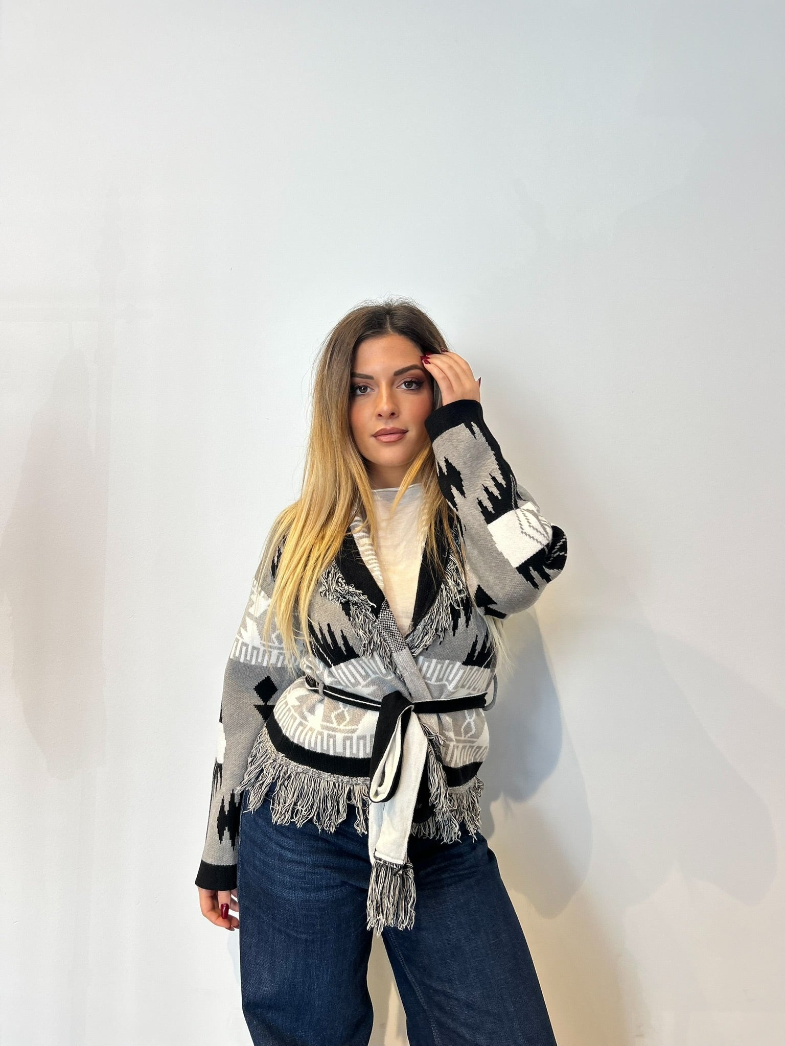 Pre order cardigan Madrid corto grigio