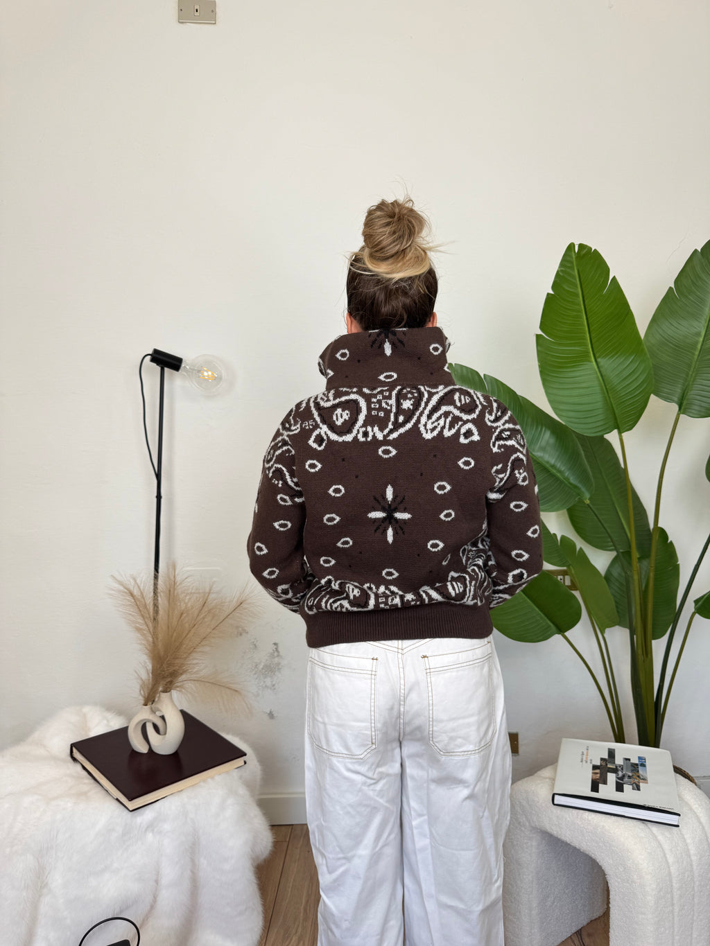 Cardigan ZIP BANDANA - marrone