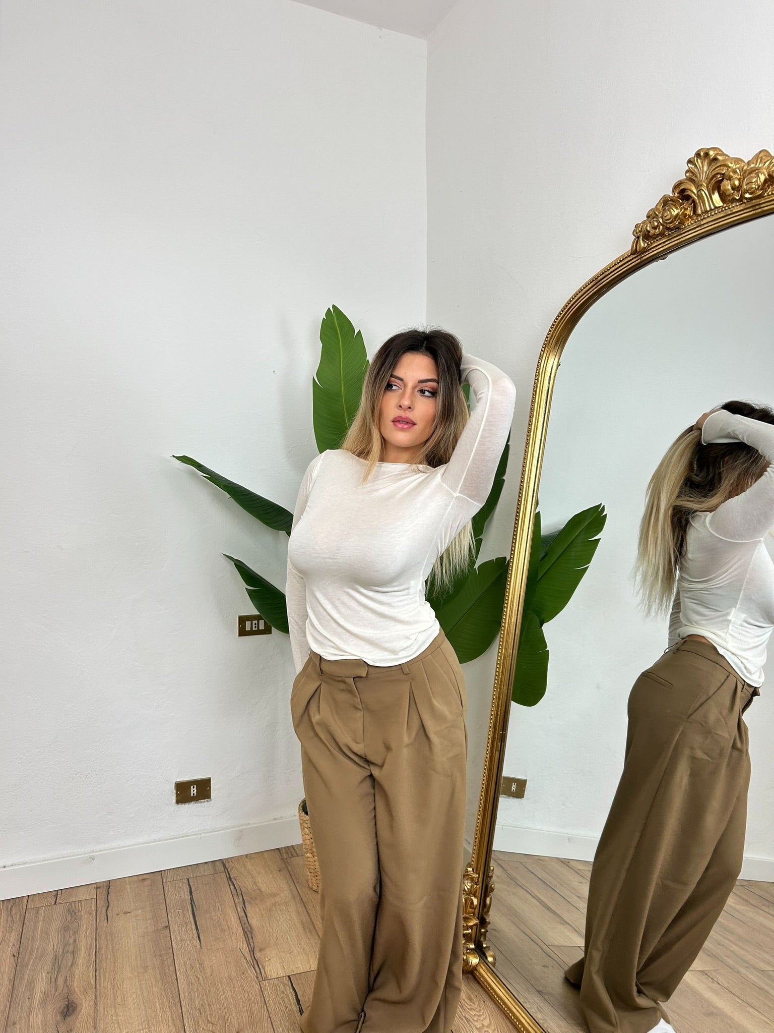 Maglia cashmere panna