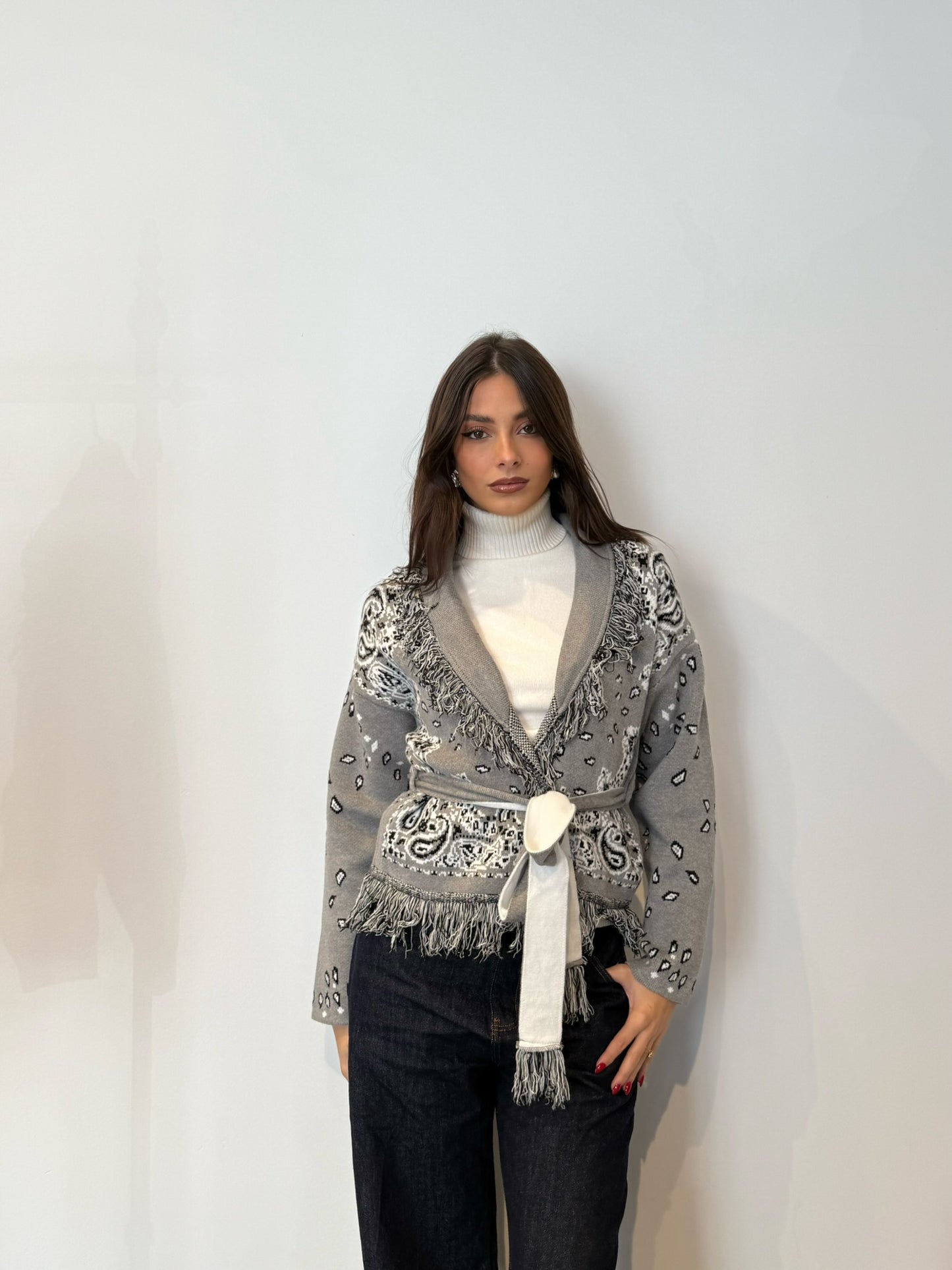 Pre order Cardigan St.moritz corto grigio