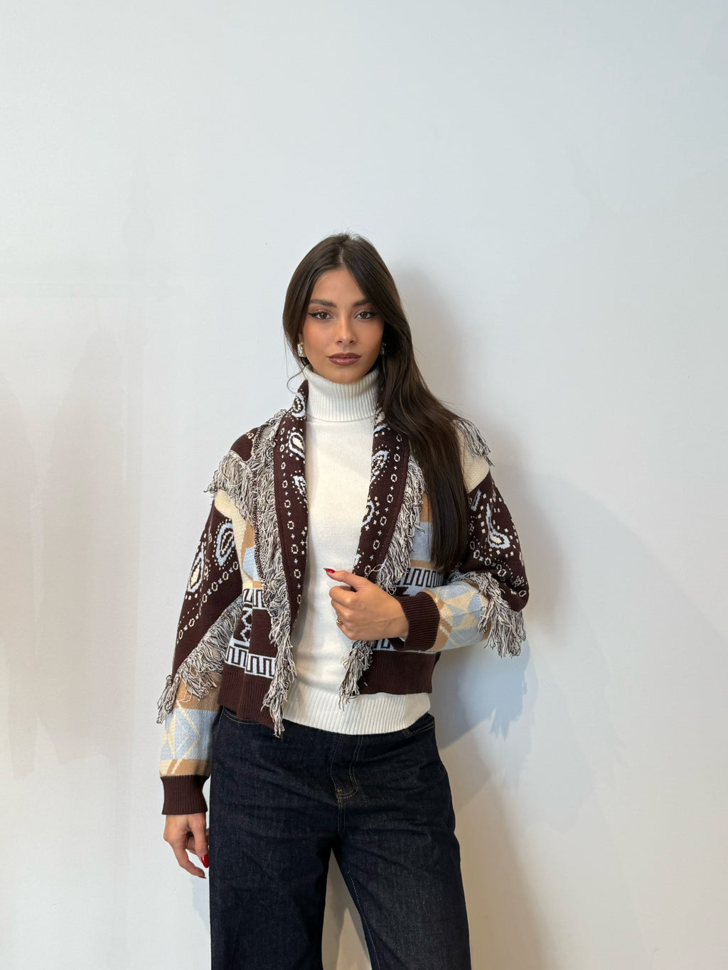 Pre order cardigan Tokyo corto marrone