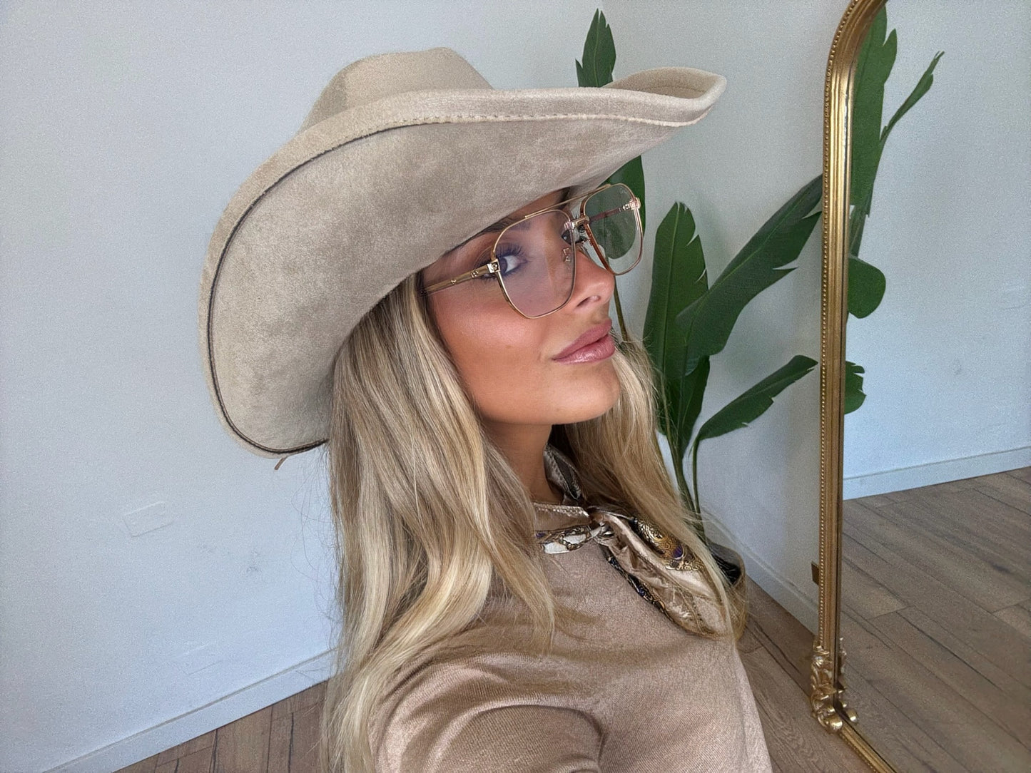 Cappello Cowboy invernale beige