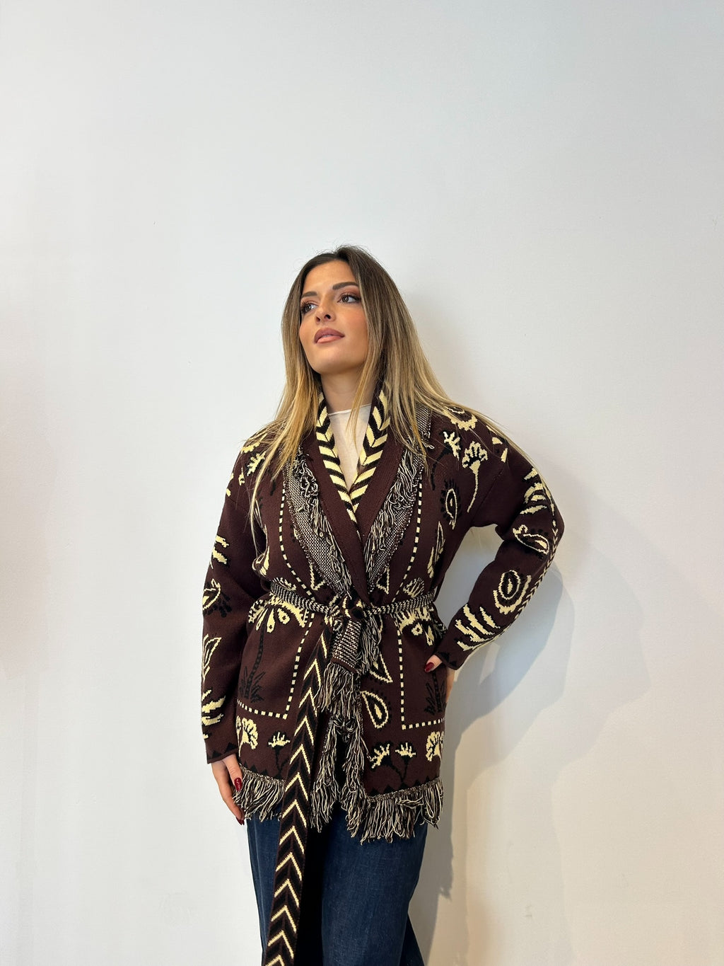 Pre order cardigan Cervinia marrone