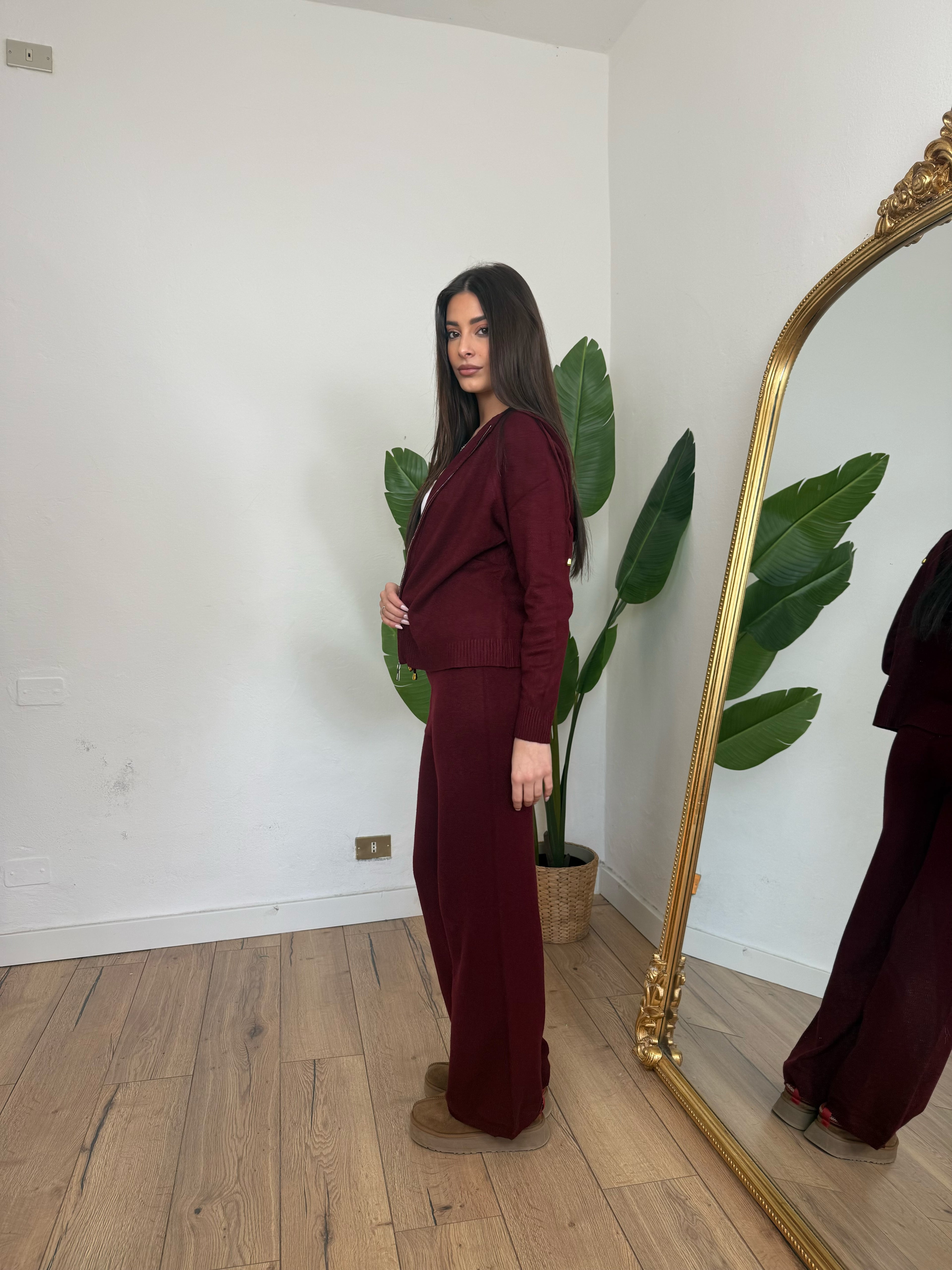 Coordinato Zip bordeaux