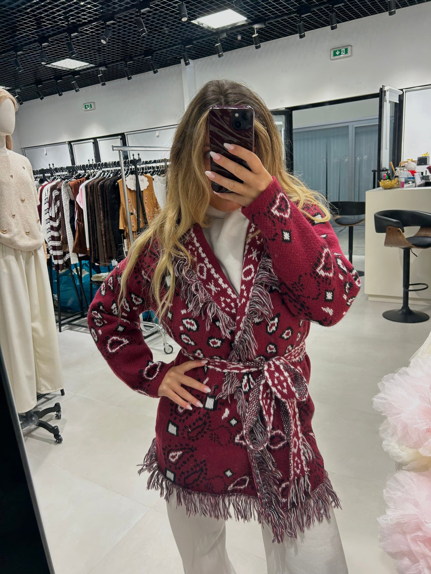 Pre order Cardigan St.Moritz Bordeaux